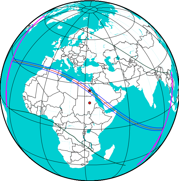 Map of August 2027 Solar Eclipse